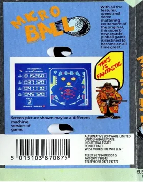 Microball (19xx)(Alternative)[PINBALL] box cover back